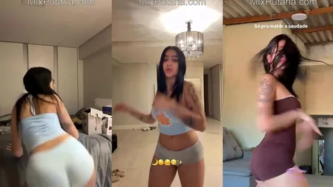 Novinha TikToker Nuas Rebolando Peitões e Rabão
