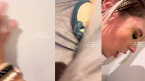 Rabuda de vestido preto transa no banheiro